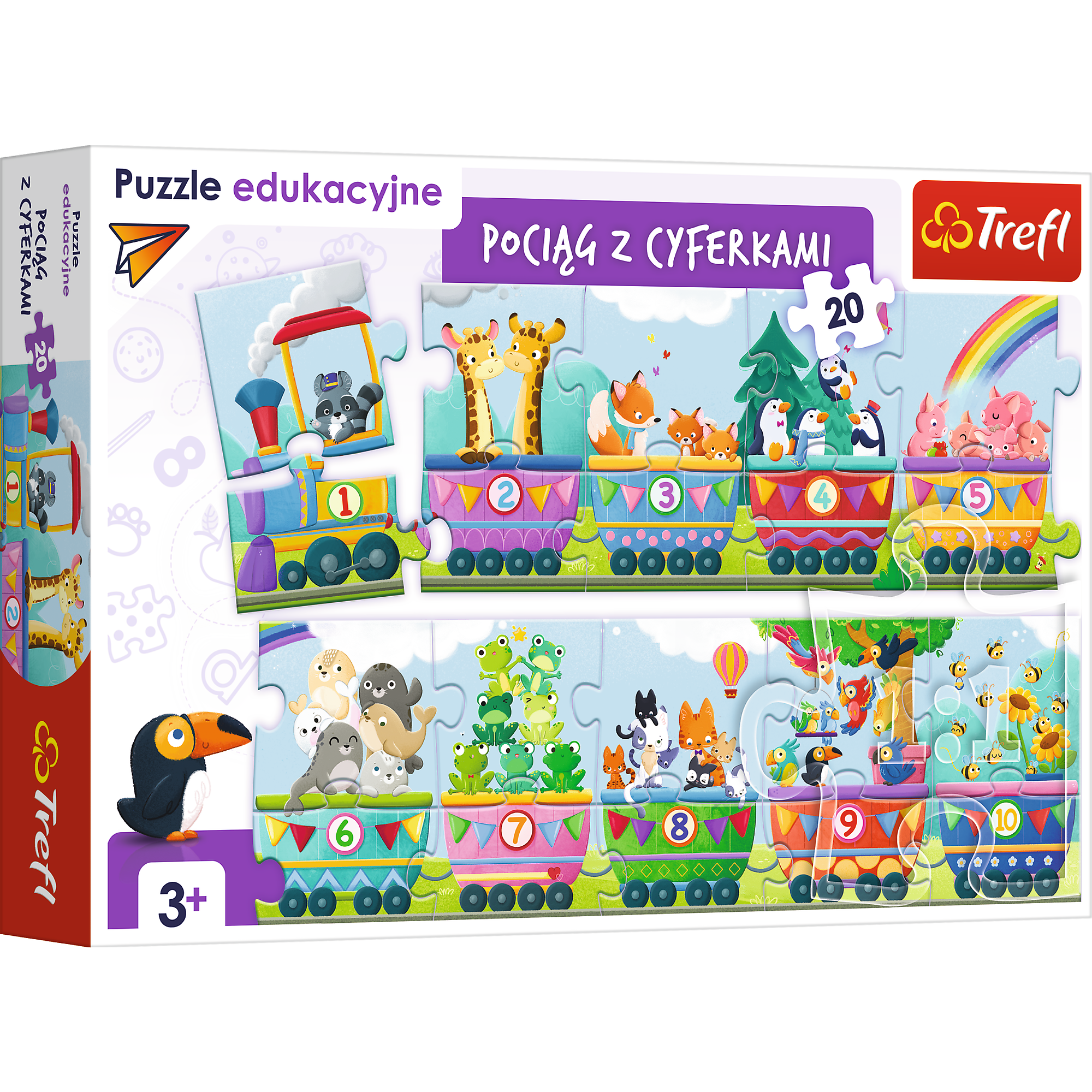 Puzzle 54 Edukacyjne pociąg z cyferkami 15561
