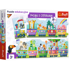 Puzzle 54 Edukacyjne pociąg z cyferkami 15561