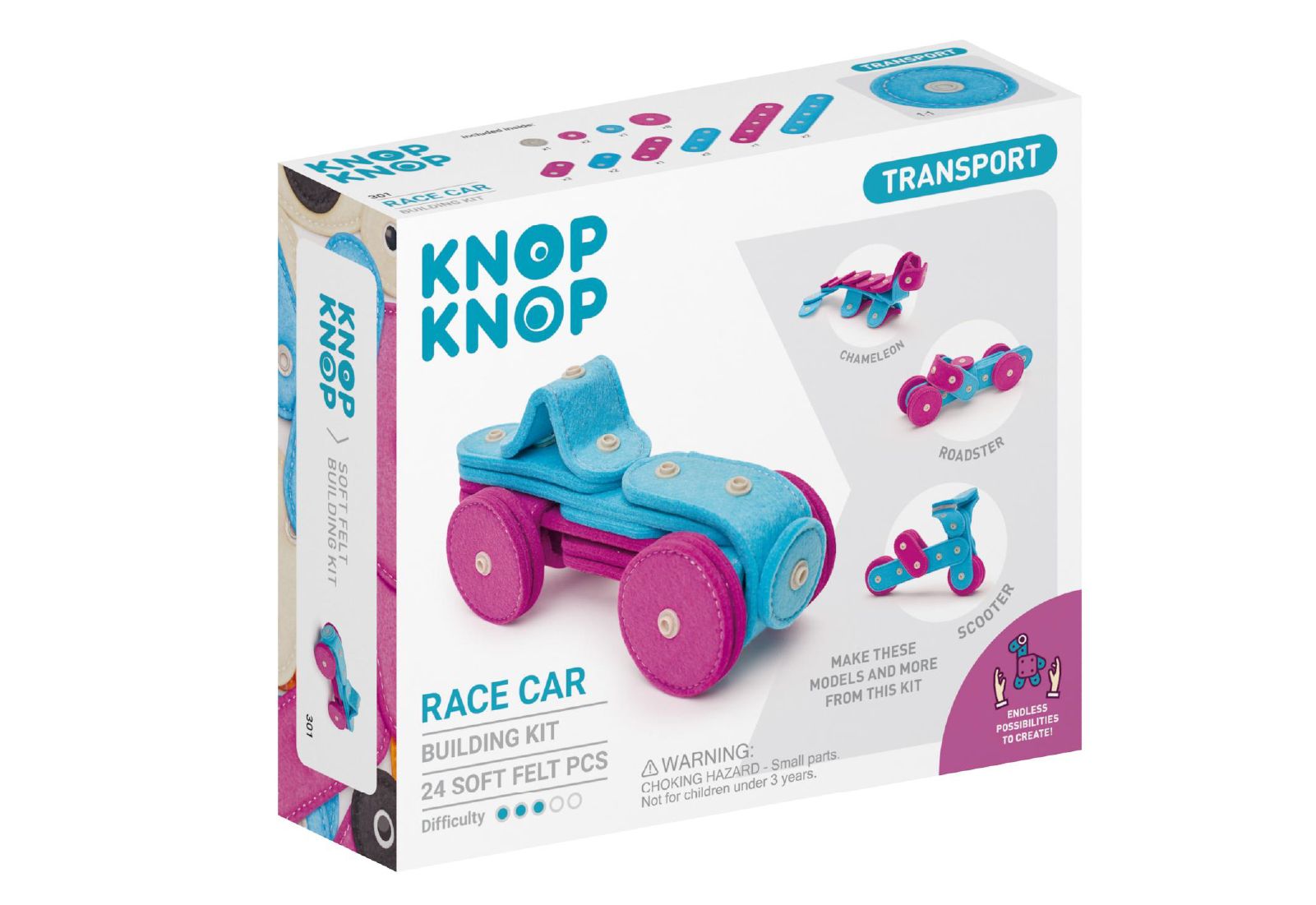 Zestaw klocków z filcu Race car 24 klocki