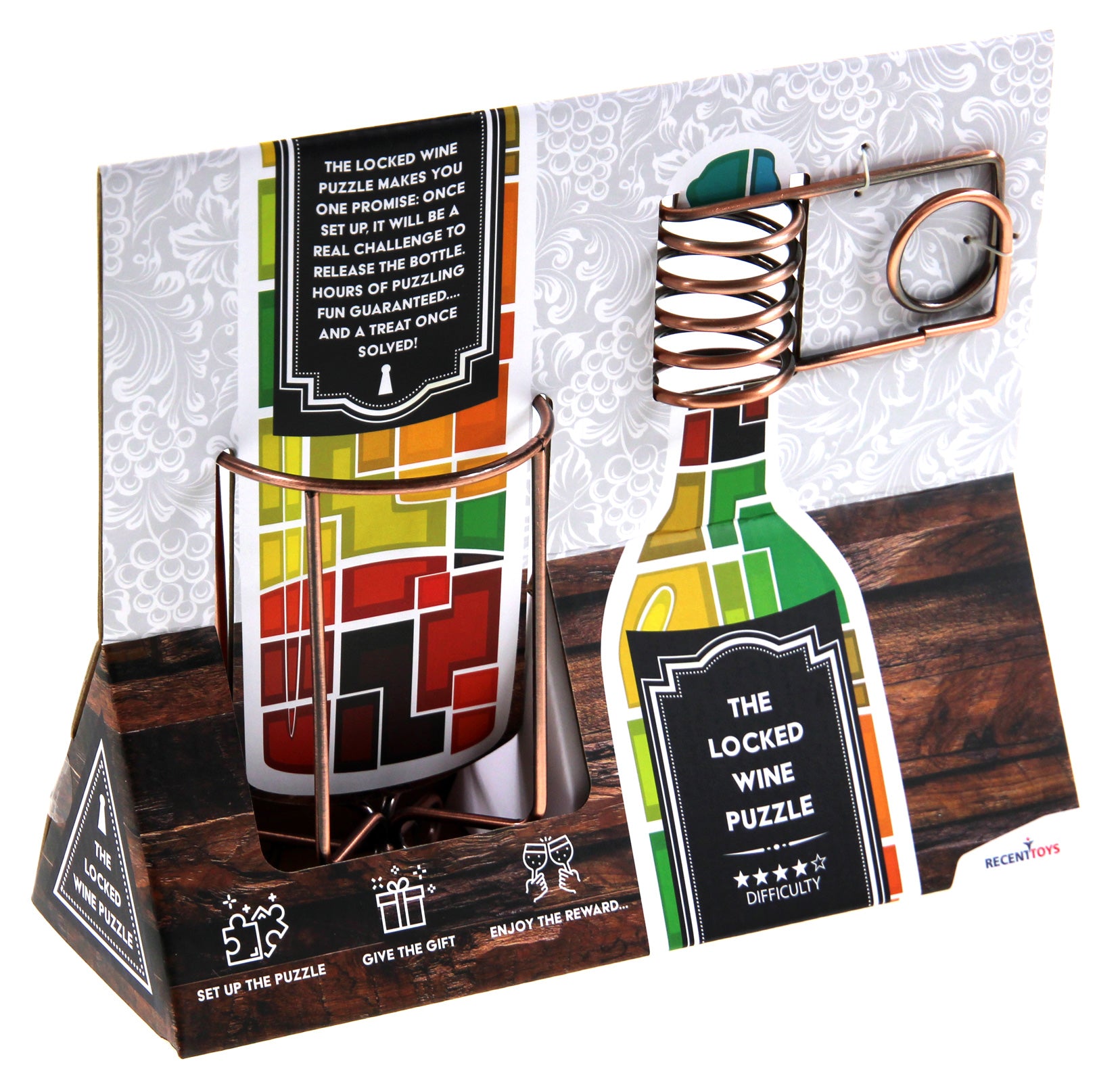 Łamigłówka The Locked Wine Puzzle (Wyciągnij butelkę) Recent Toys poziom 4/5