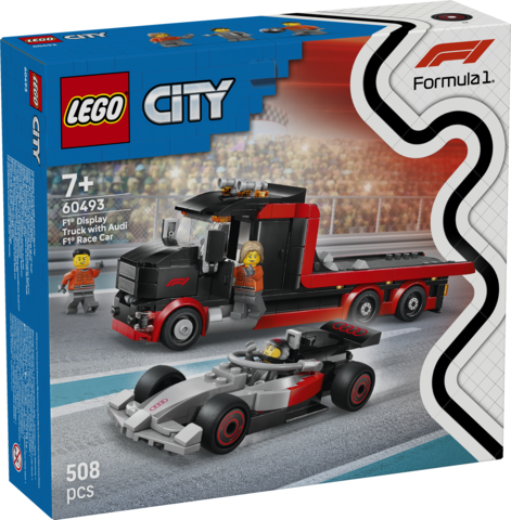 LEGO City Ciężarówka F1 z bolidem Audi F1 60493