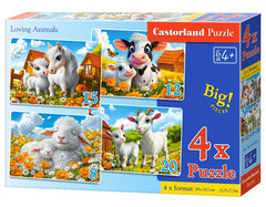 Puzzle 4w1 (8,12,15,20) Loving Animals B-041060