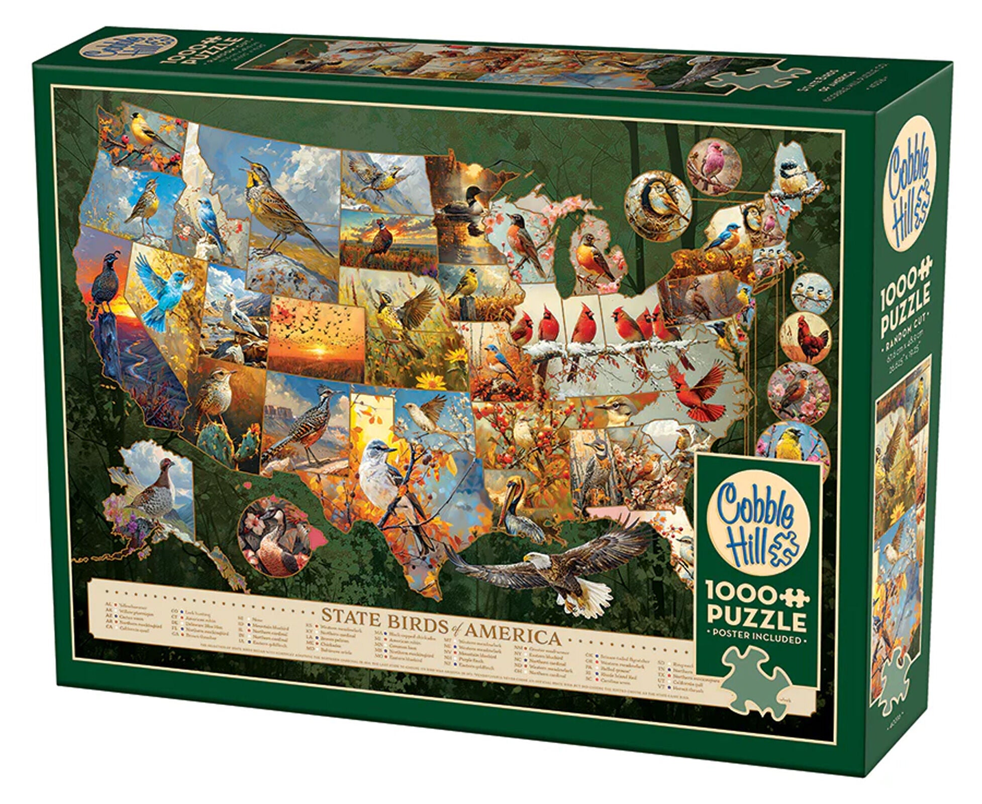 Puzzle 1000 Ptaki symbole amerykańskich stanów 113528